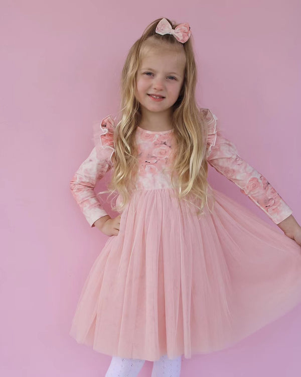 Long Sleeve TuTu Dress + Bow - Hope