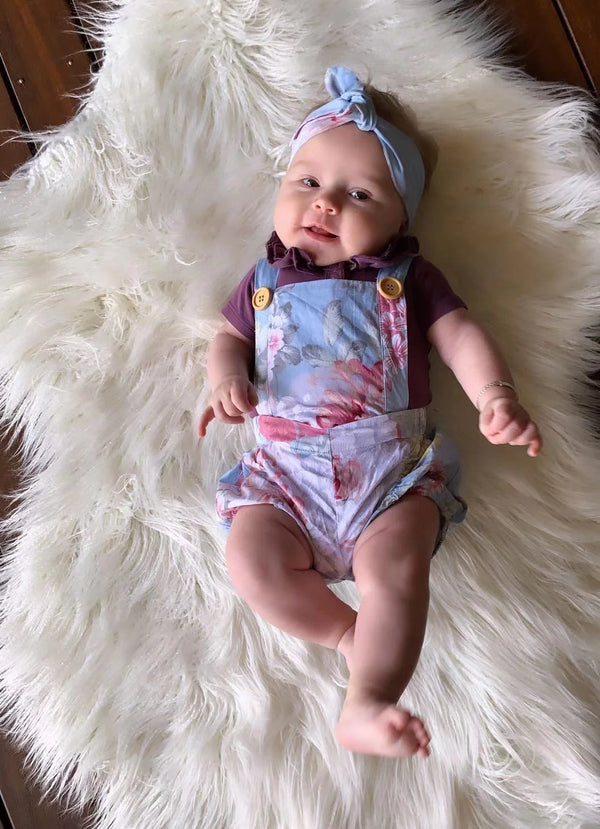 Ruffle Short Sleeve - Plum, - LollipopHouse