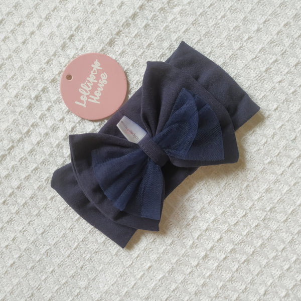 Tulle Headwrap - Navy, - LollipopHouse