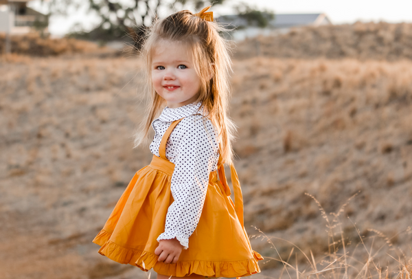 Detachable Ruffle Skirt - Mustard + Headband, - LollipopHouse
