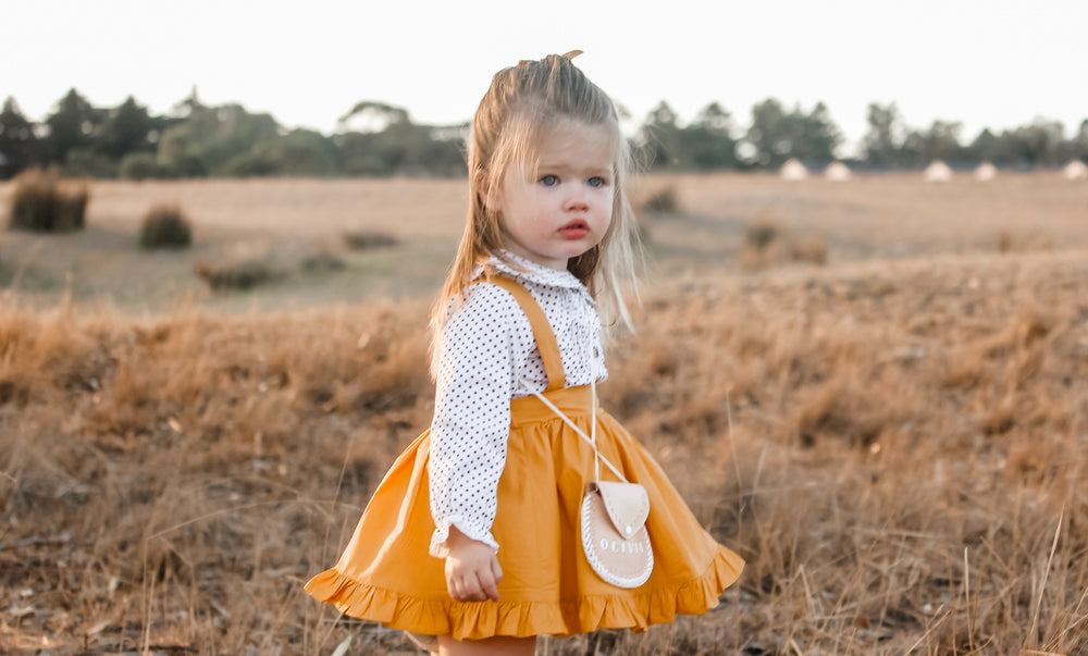 Detachable Ruffle Skirt - Mustard + Headband, - LollipopHouse