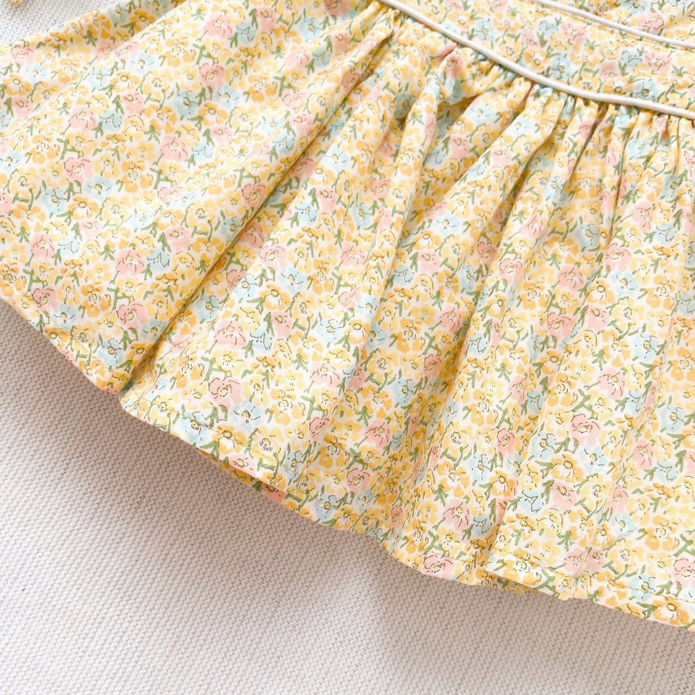 Button Bib Dress + Bow - Skylah