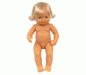 Miniland Doll - 38cm Caucasian Girl Undressed,  - LollipopHouse