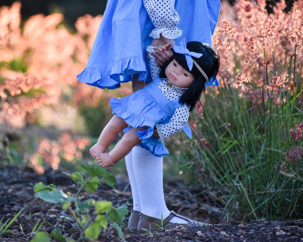 Doll Ruffle Skirt + Headband - Powder Blue,  - LollipopHouse