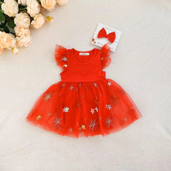 Miracle Dress + Bow - Candy Red