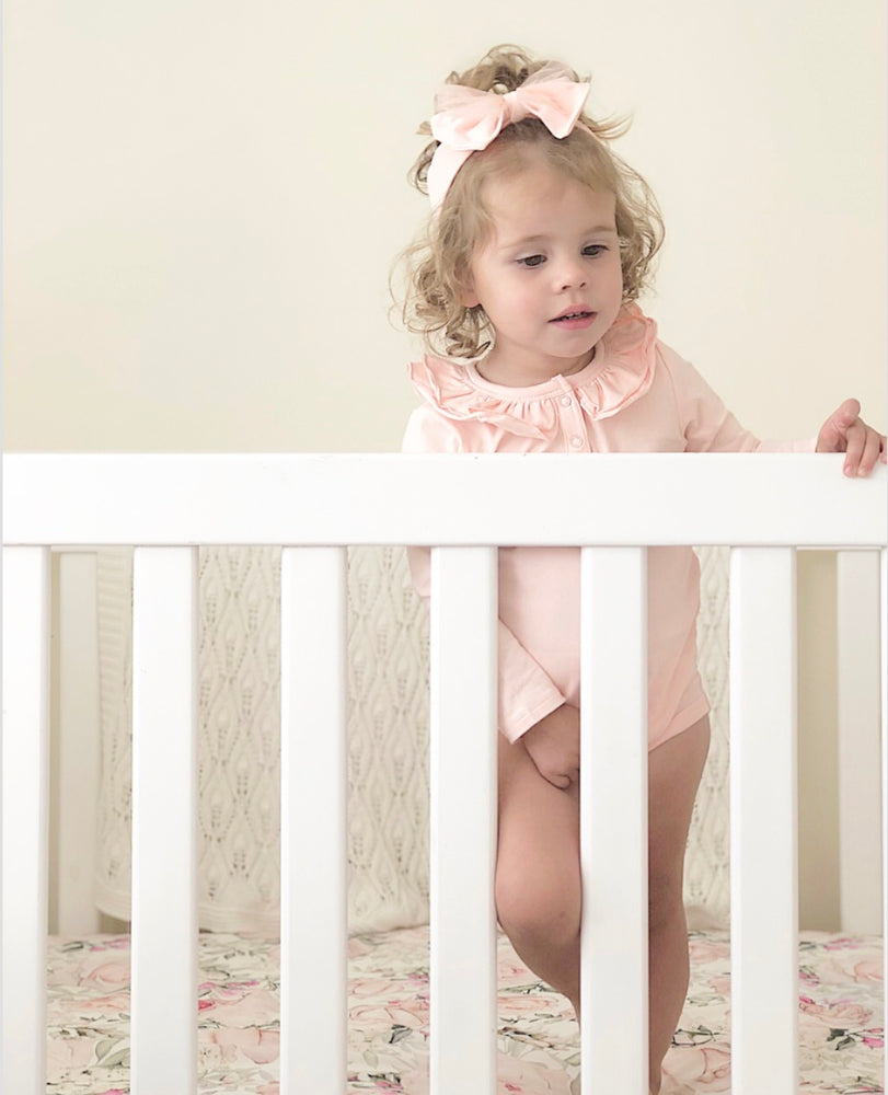 Ruffle Long Sleeve - Peach,  - LollipopHouse