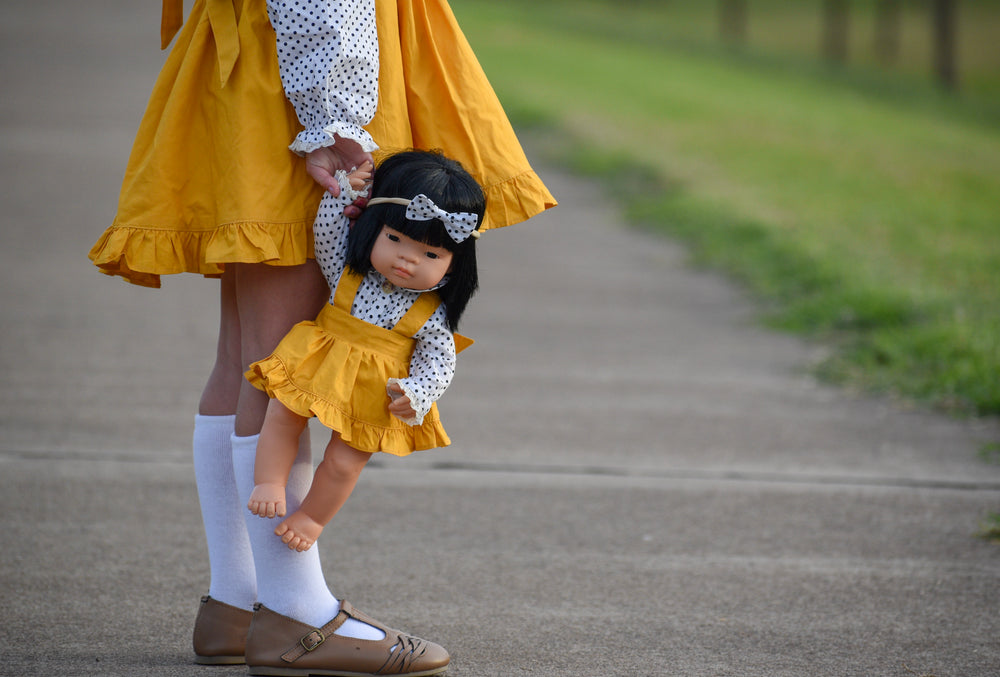 Doll Ruffle Skirt + Headband - Mustard,  - LollipopHouse