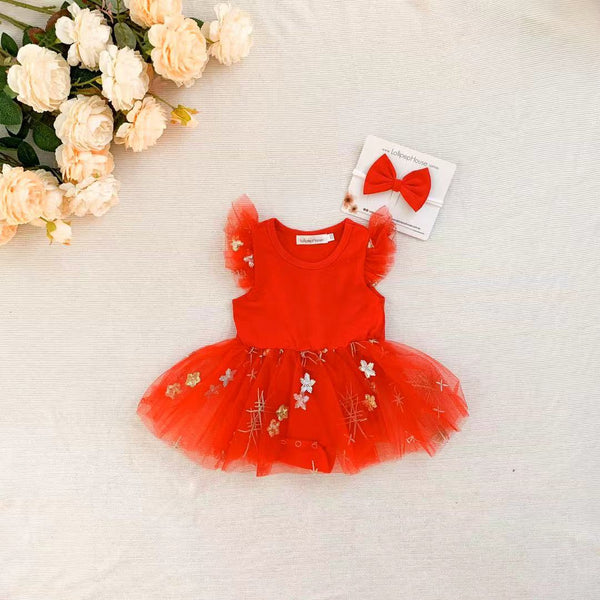 Miracle TuTu + Bow - Candy Red