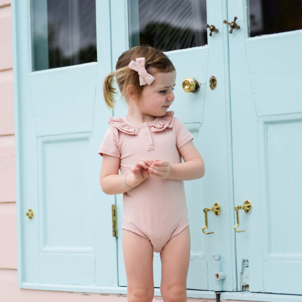 Ruffle Short Sleeve - Blush,  - LollipopHouse