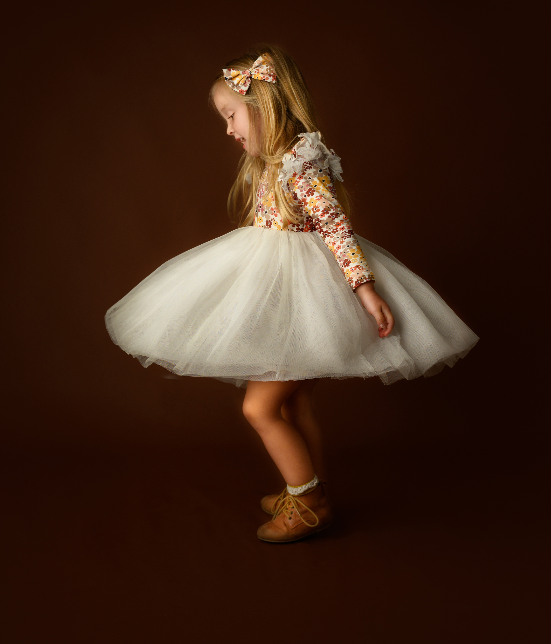 Long Sleeve TuTu Dress Bow Autumn Breeze