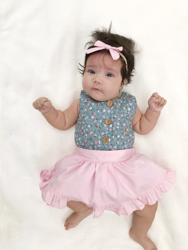 Detachable Ruffle Skirt - Baby Pink + Headband,  - LollipopHouse