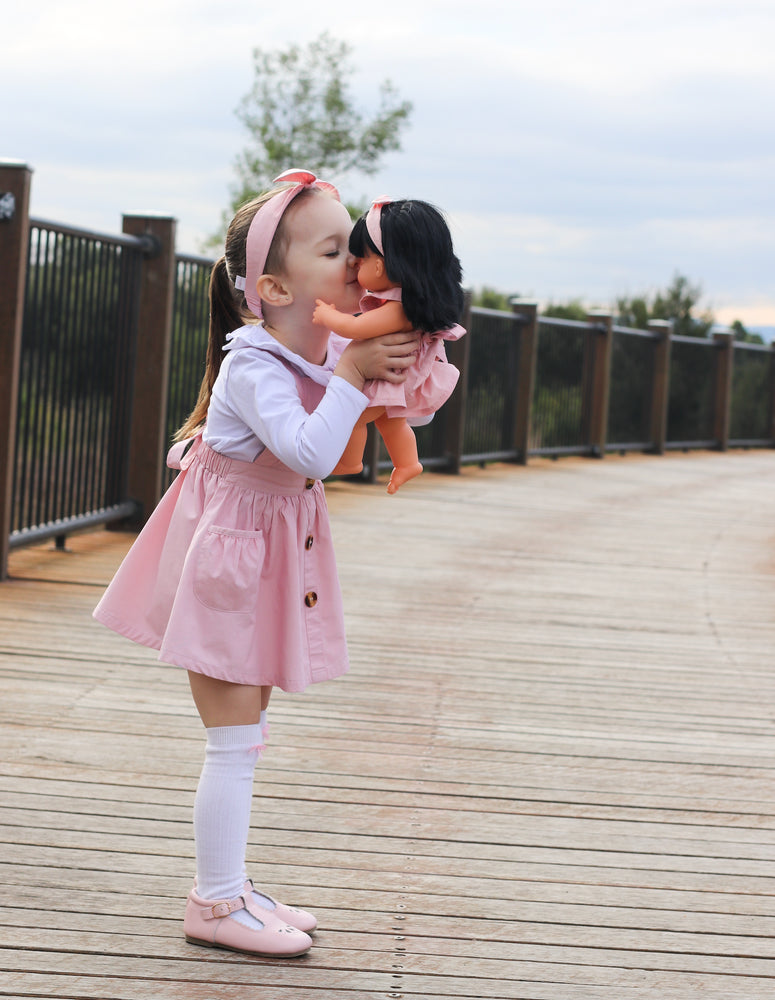 Doll Button Pinny - Pink,  - LollipopHouse