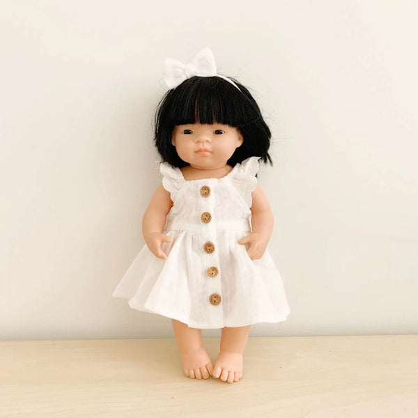 Doll Day Dreamer Dress + Bow - White