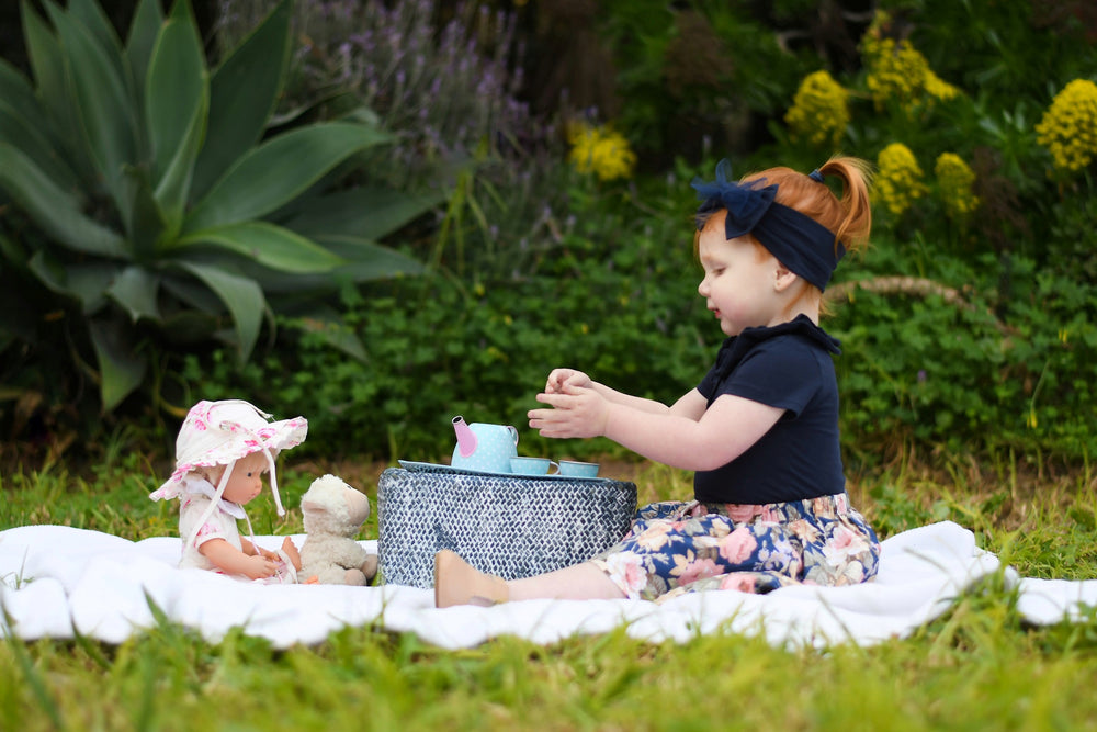 Ruffle Short Sleeve - Navy,  - LollipopHouse