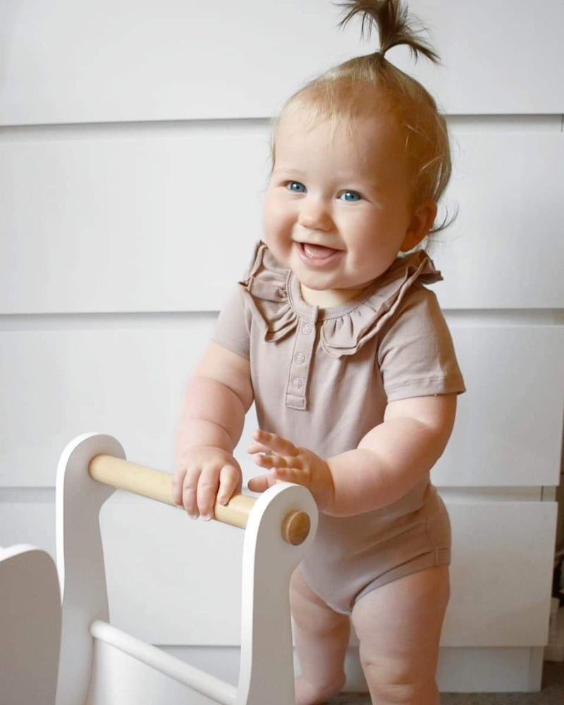 Ruffle Short Sleeve - Dusty Grey,  - LollipopHouse