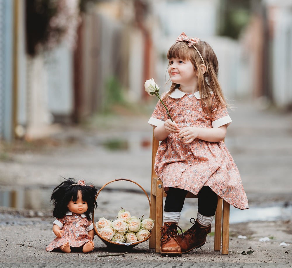 Polly Dress + Bow - Adeline